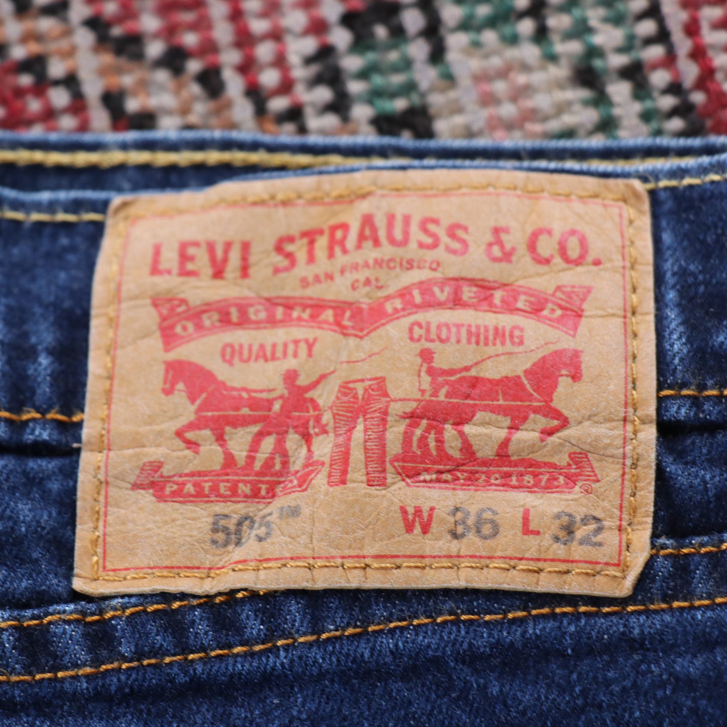Levi's 505 Red Tab W26 L30 Straight Leg Regular Fit Blue Denim Jeans