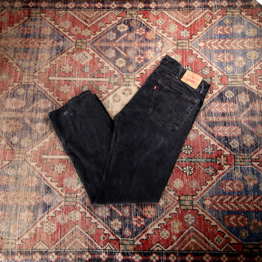 Levi's 505 W38 L33 Straight Leg Regular Fit Black Denim Jeans