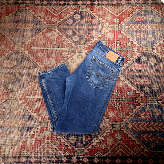 Levi's 505 W36 L32 Straight Leg Regular Fit Blue Denim Jeans