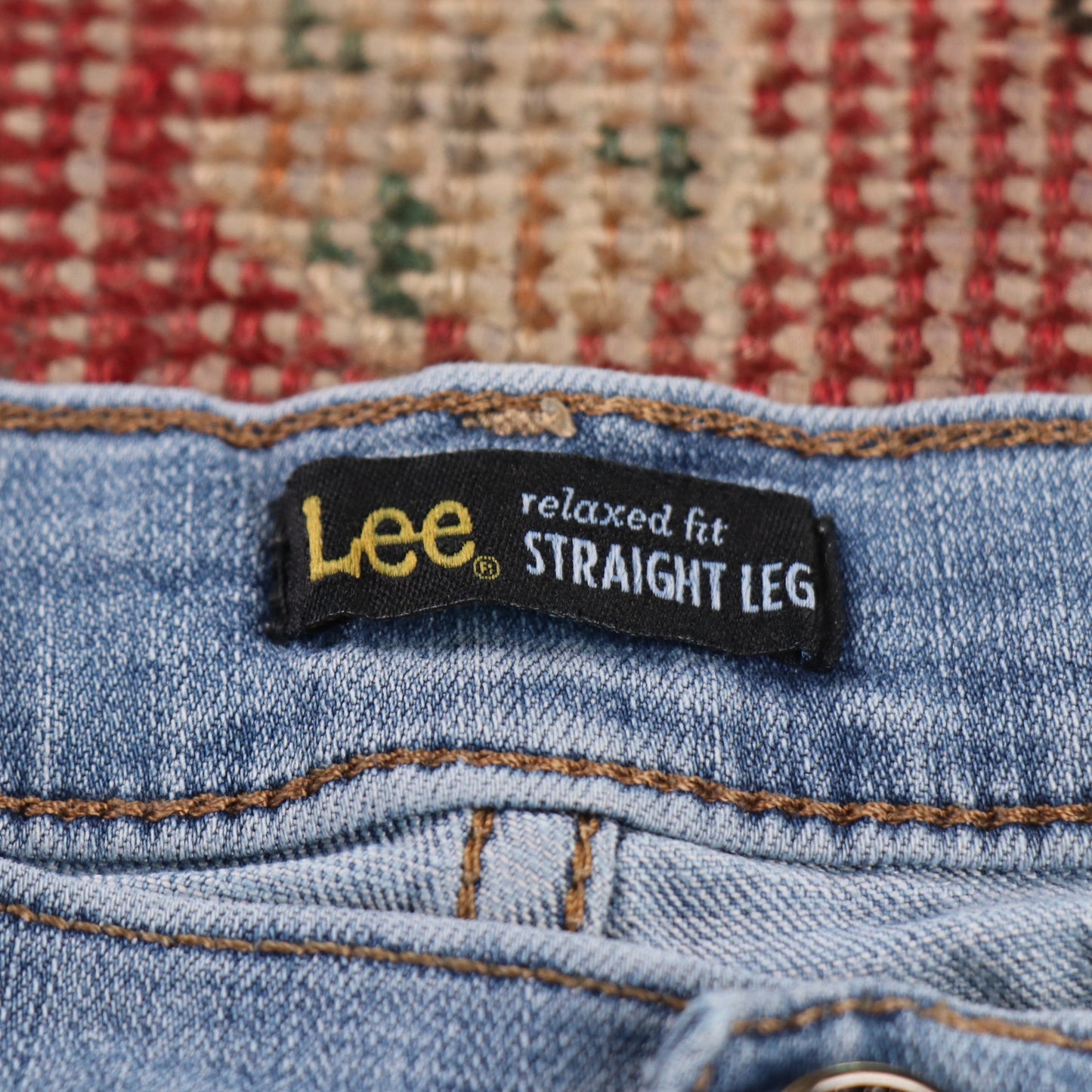 Lee W36 L28 Straight Leg Relaxed Fit Blue Denim Jeans