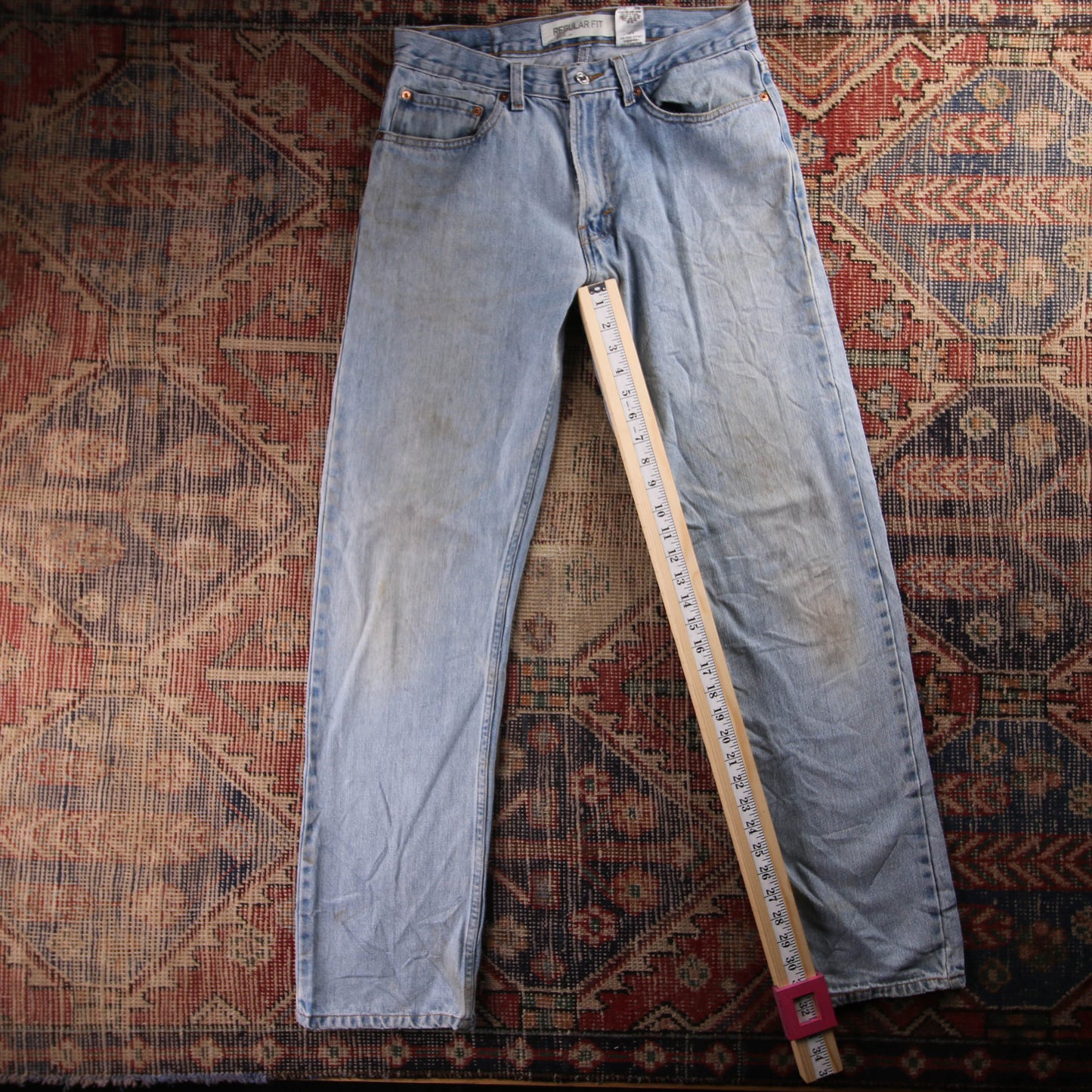 Levi's 505 Red Tab W32 L32 Straight Leg Regular Fit Blue Denim Jeans