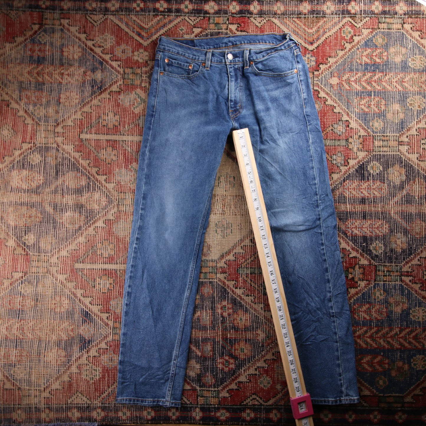 Levi's 505 Red Tab W30 L31 Straight Leg Regular Fit Blue Denim Jeans