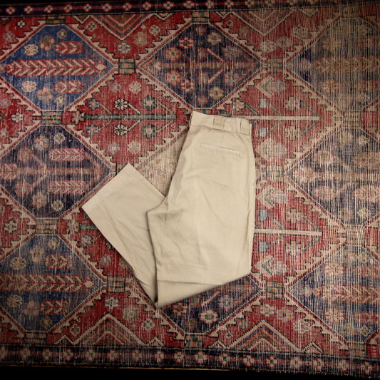 Dickies W30 L27 Straight Leg Beige Cotton Blend Trousers