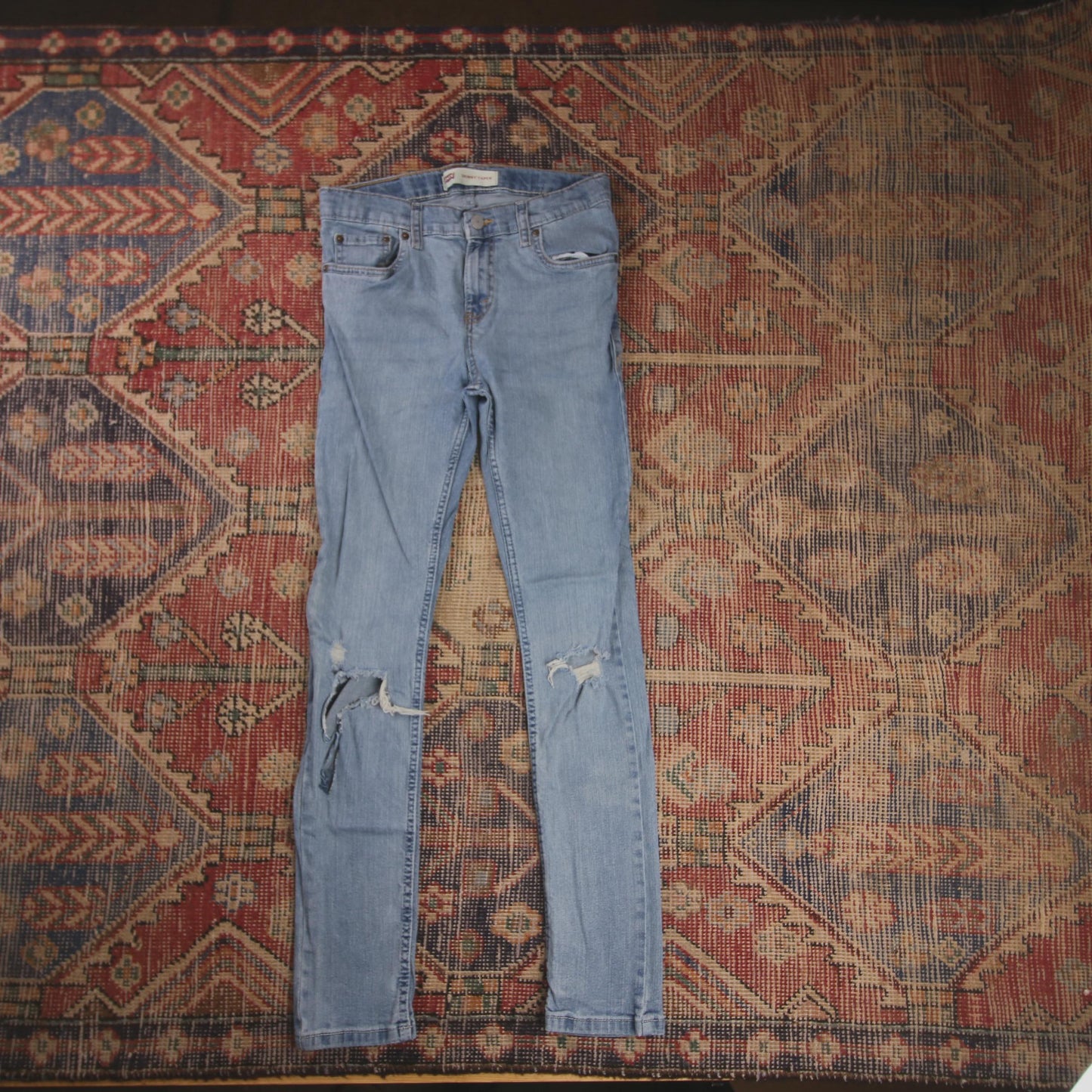 Levi's W26 L27 Skinny Classic Ripped Style Blue Denim Jeans