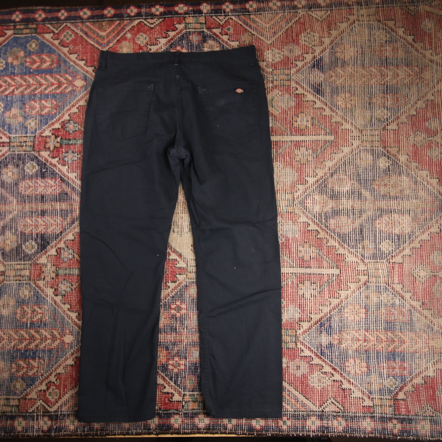 Dickies W36 L29 Straight Leg Black Cotton Blend Trousers