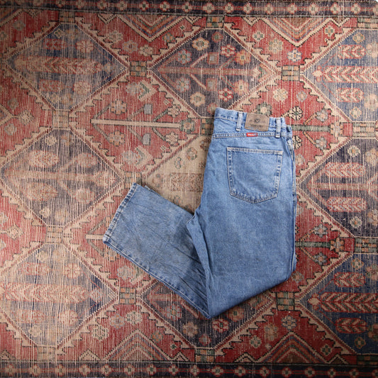 Wrangler W38 L30 Straight Leg Blue Denim Jeans