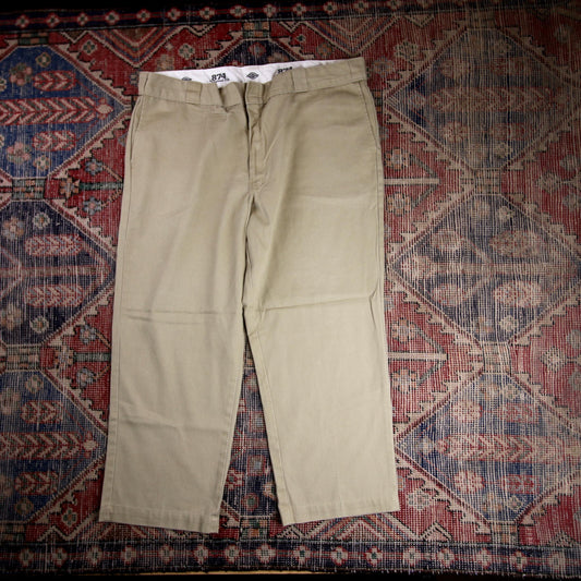 Dickies 874 W38 L25 Straight Leg Beige Cotton Blend Trousers