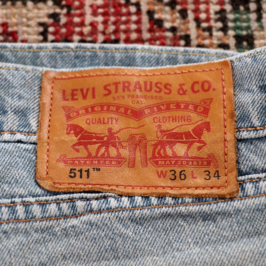 Levi's 511 Red Tab W36 L27 Slim Fit Blue Denim Jeans