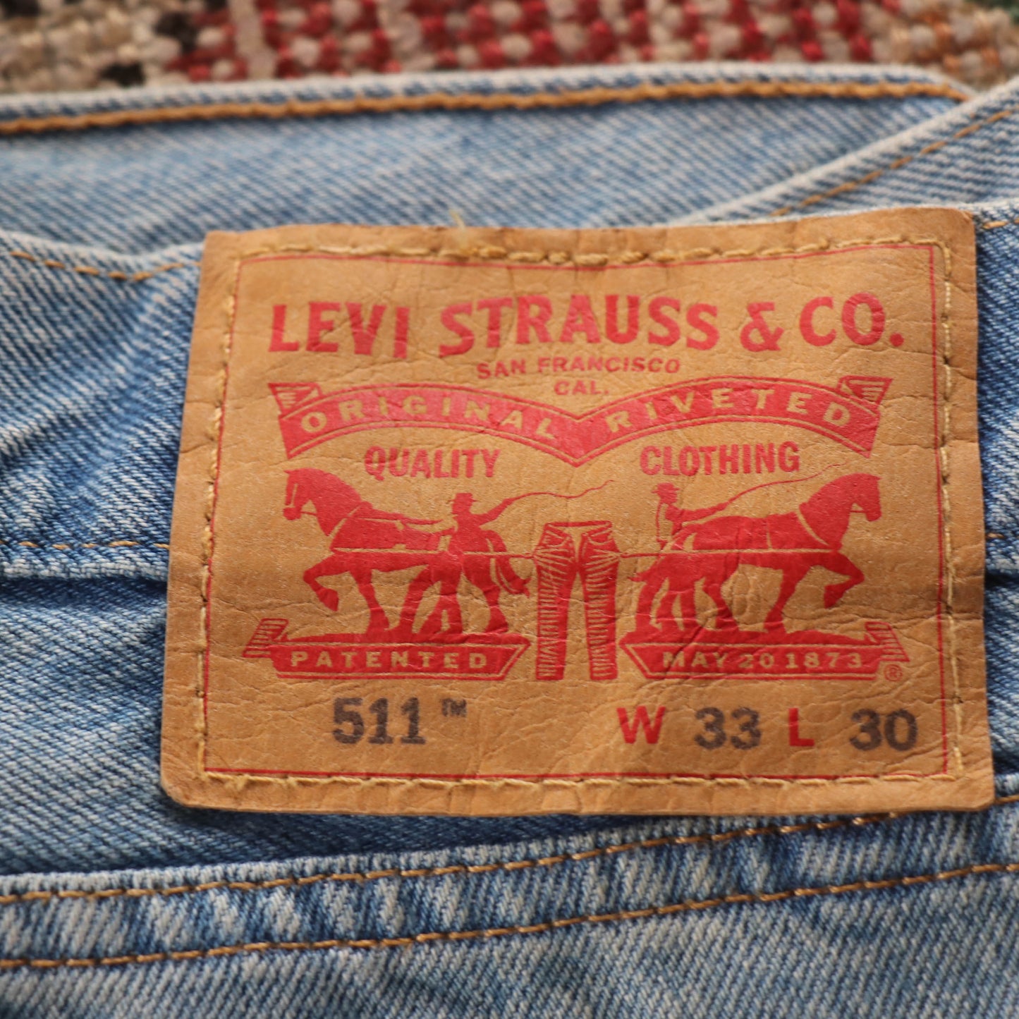 Levi's 511 Red Tab W34 L30 Slim Fit Blue Denim Jeans