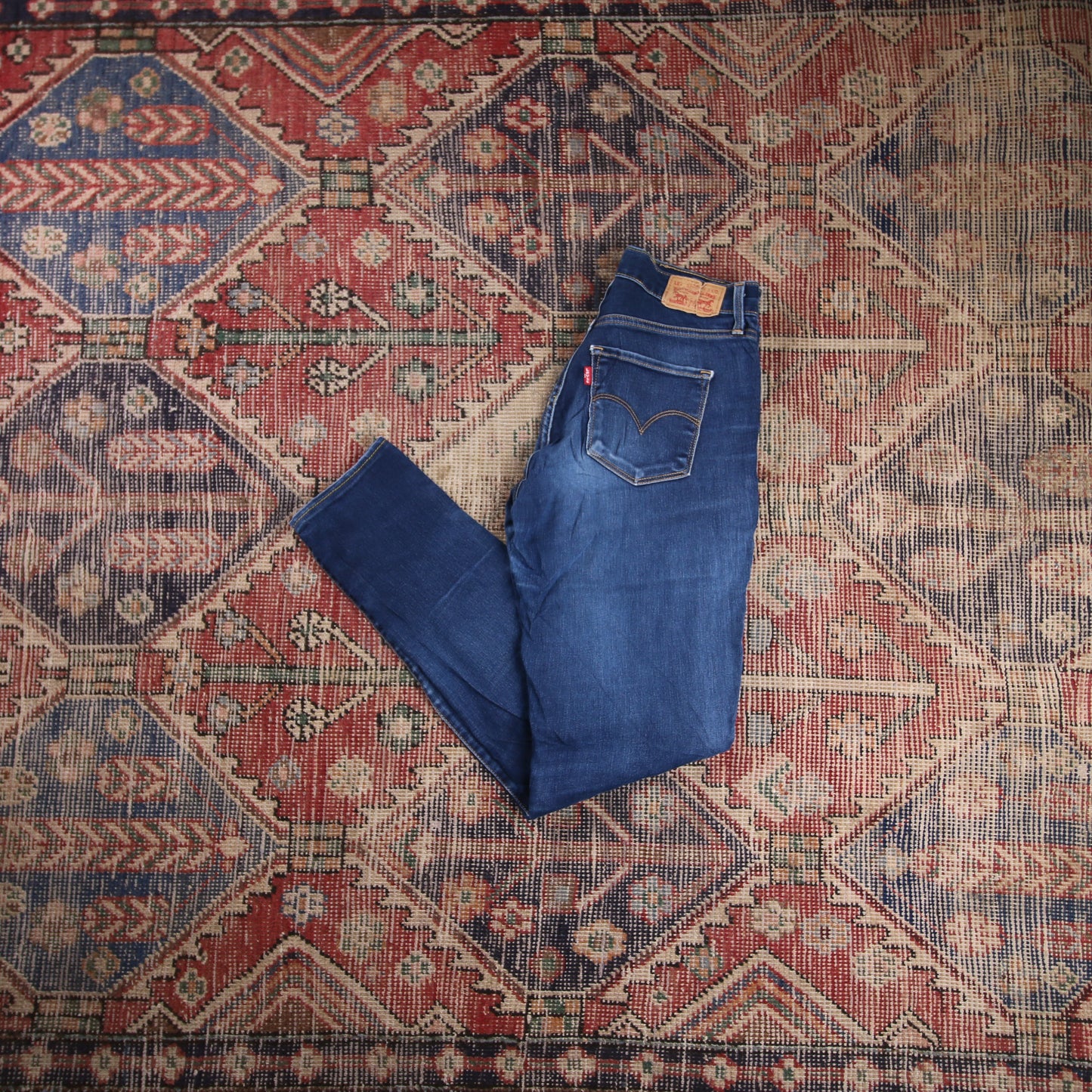Levi's W26 L29 Skinny Classic Ripped Style Blue Denim Jeans