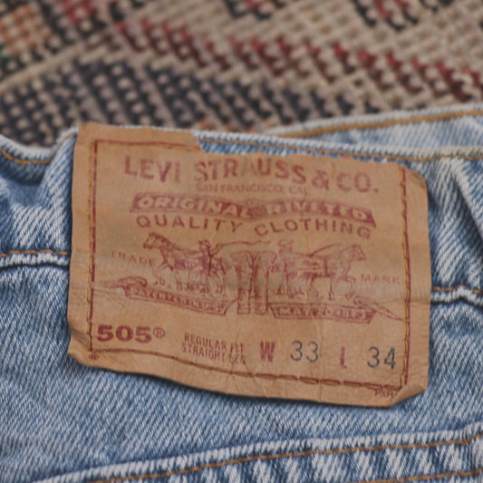 Levi's 505 W30 L33 Straight Leg Regular Fit Blue Denim Jeans