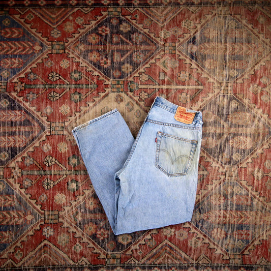Levi's 550 W36 L28 Tapered Leg Relaxed Fit Blue Denim Jeans