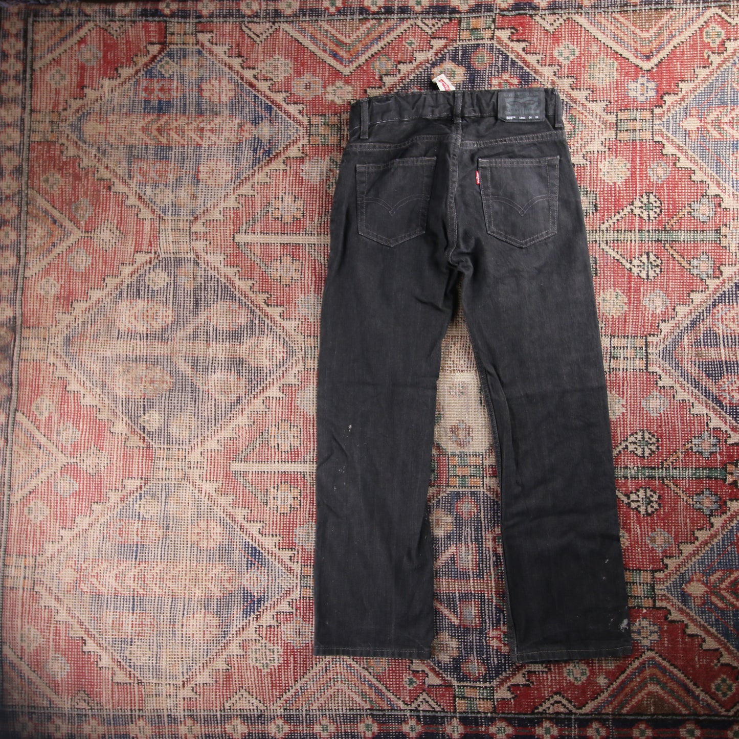 Levi's 505 Red Tab W36 L25 Straight Leg Regular Fit Grey Denim Jeans