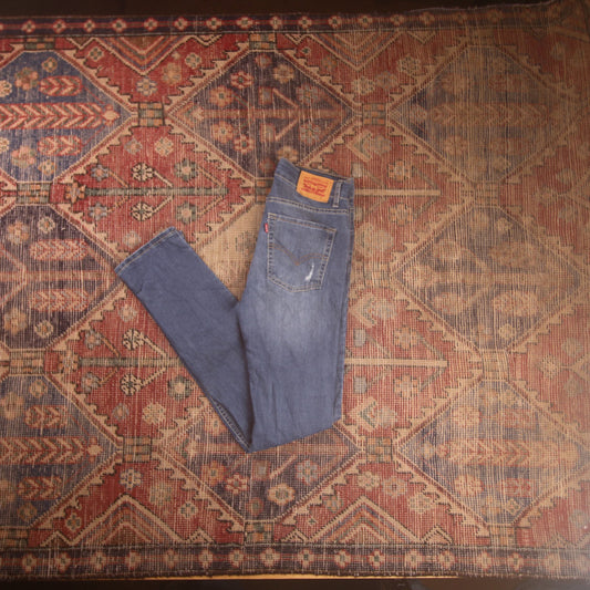 Levi's W28 L31 Skinny Classic Ripped Style Blue Denim Jeans