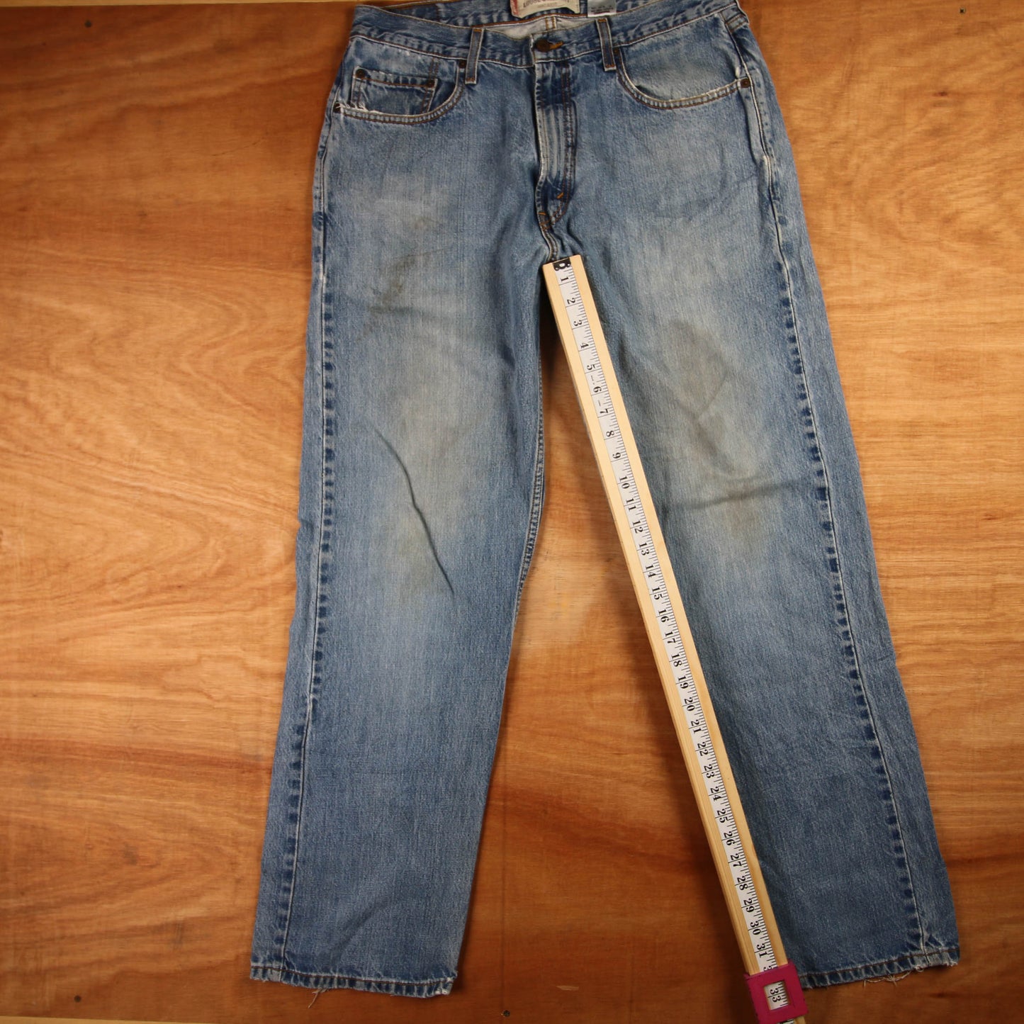 Levi's 505 Red Tab W34 L33 Straight Leg Regular Fit Blue Denim Jeans