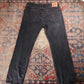 Levi's 505 W38 L33 Straight Leg Regular Fit Black Denim Jeans