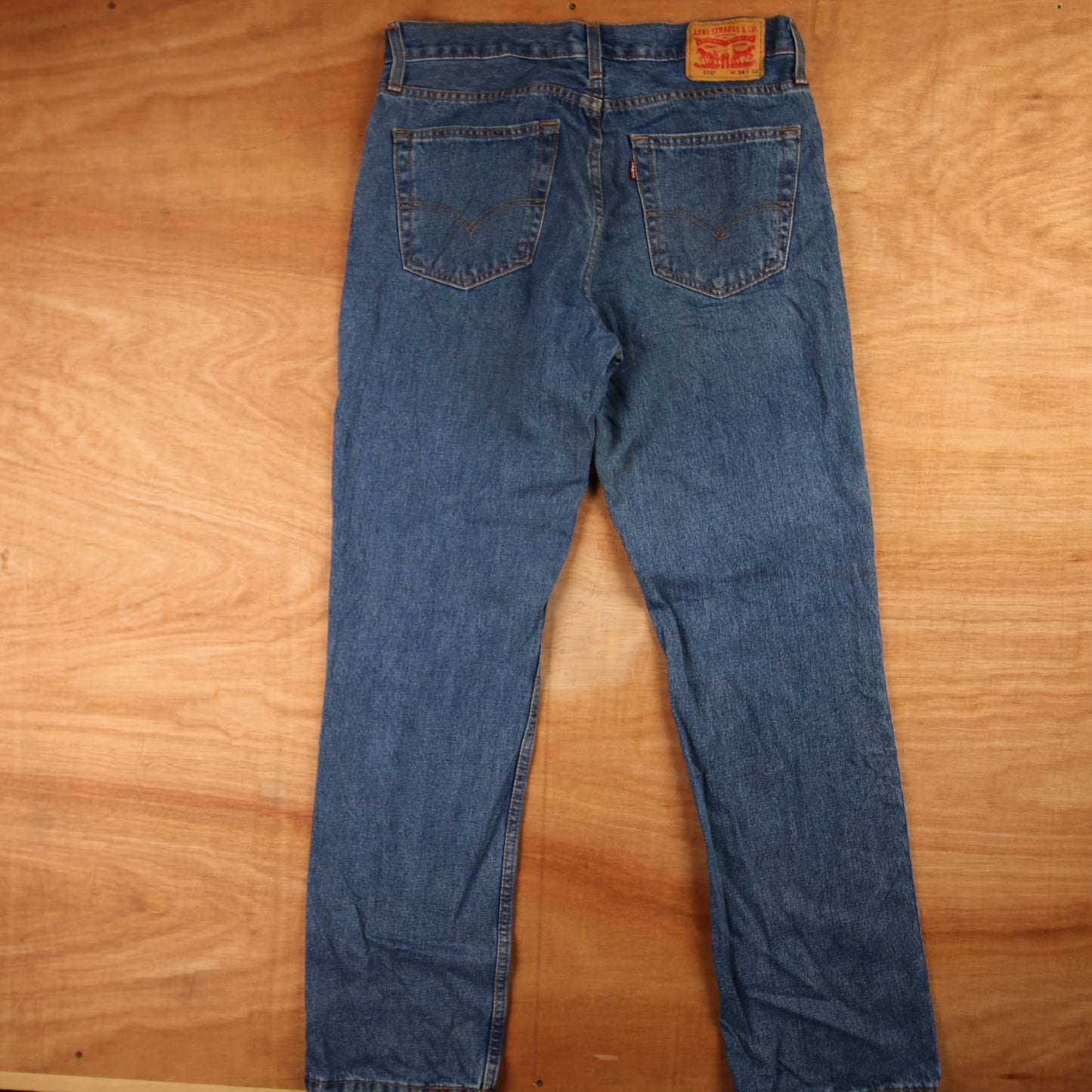 Levi's 516 Red Tab W34 L31 Straight Blue Denim Jeans