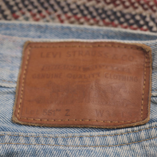 Levi's 551 W38 L31 Straight Leg Loose Fit Blue Denim Jeans
