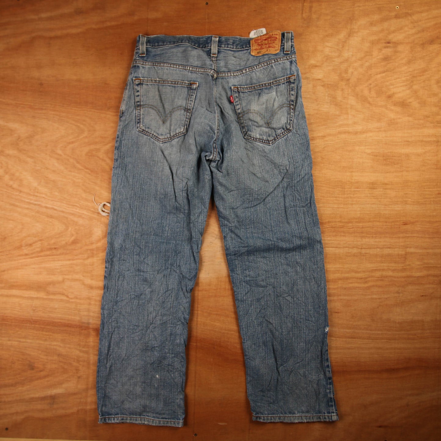 Levi's 559 Red Tab W32 L28 Straight Leg Relaxed Fit Classic Ripped Style Blue De
