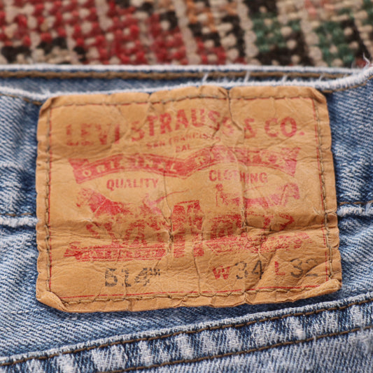 Levi's 514 Red Tab W34 L31 Straight Leg Blue Denim Jeans