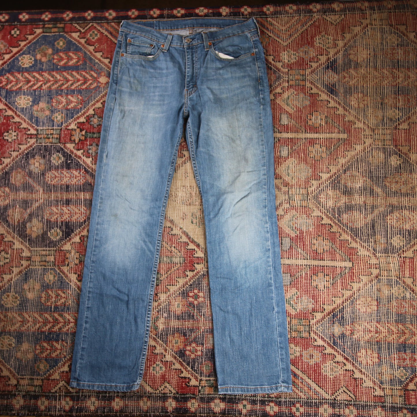 Levi's W34 L31 Straight Leg Blue Denim Jeans