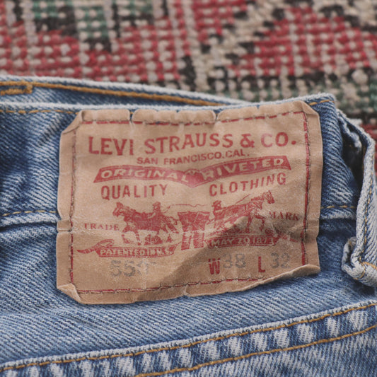 Levi's 550 Red Tab W38 L29 Tapered Leg Relaxed Fit Blue Denim Jeans