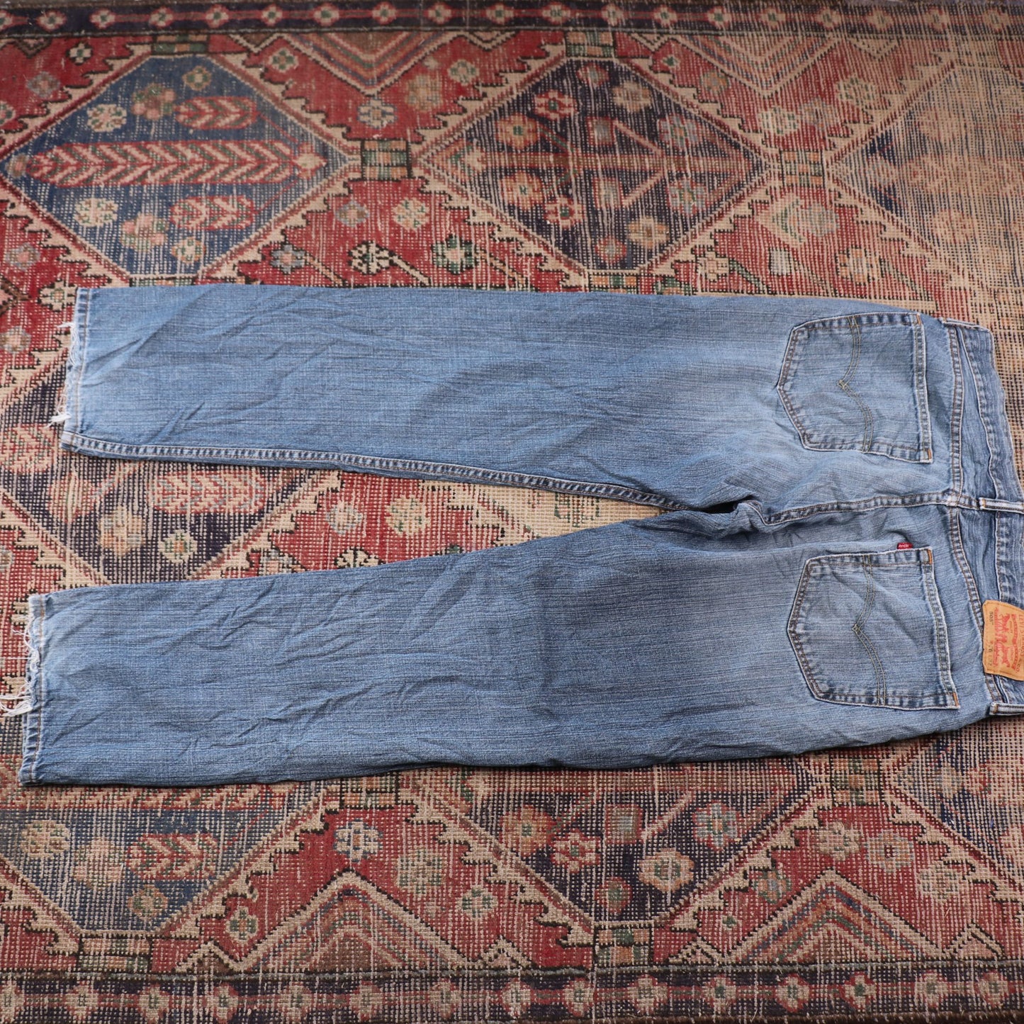 Levi's W34 L30 Straight Leg Classic Ripped Style Blue Denim Jeans