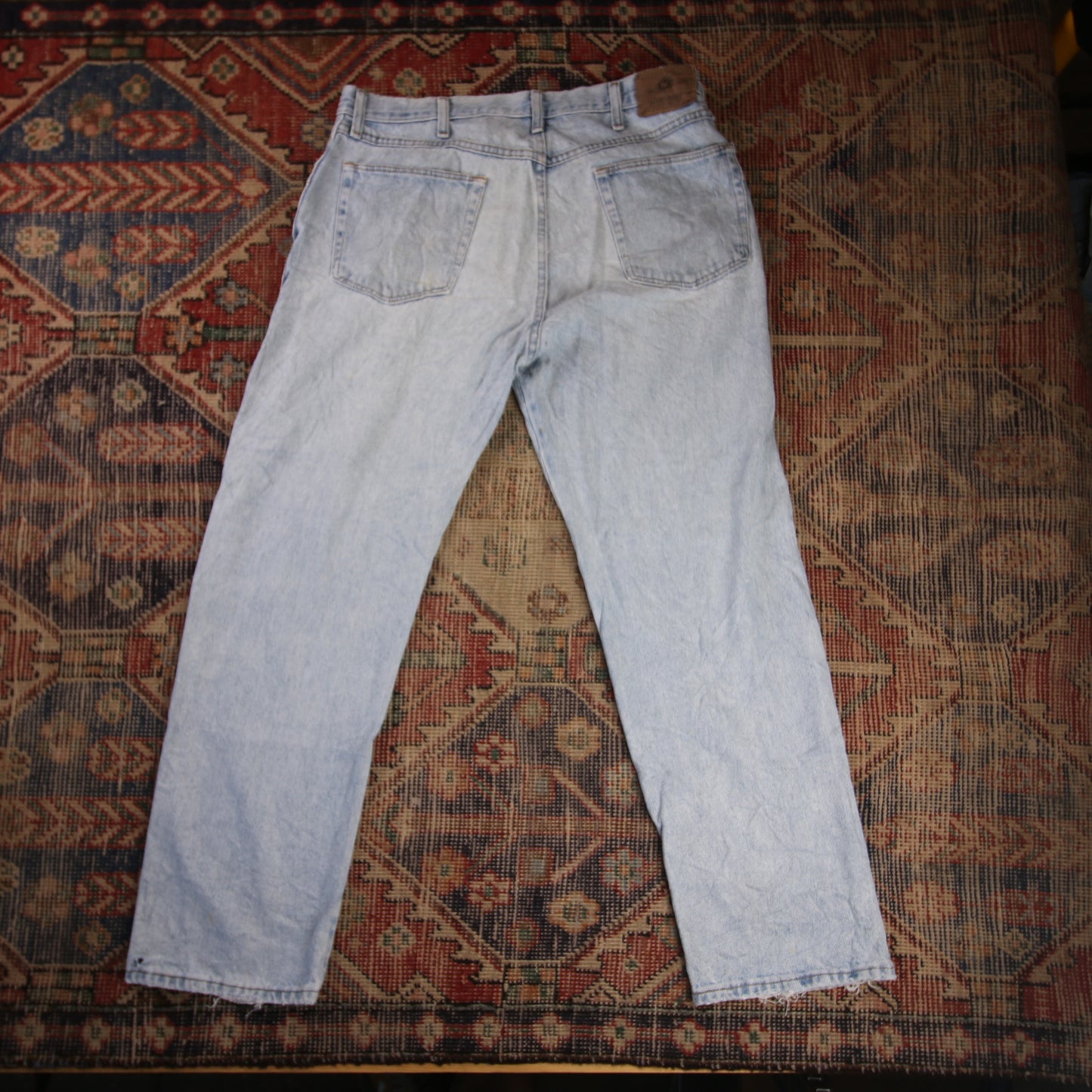 Wrangler W34 L29 Straight Leg Relaxed Fit Blue Denim Jeans