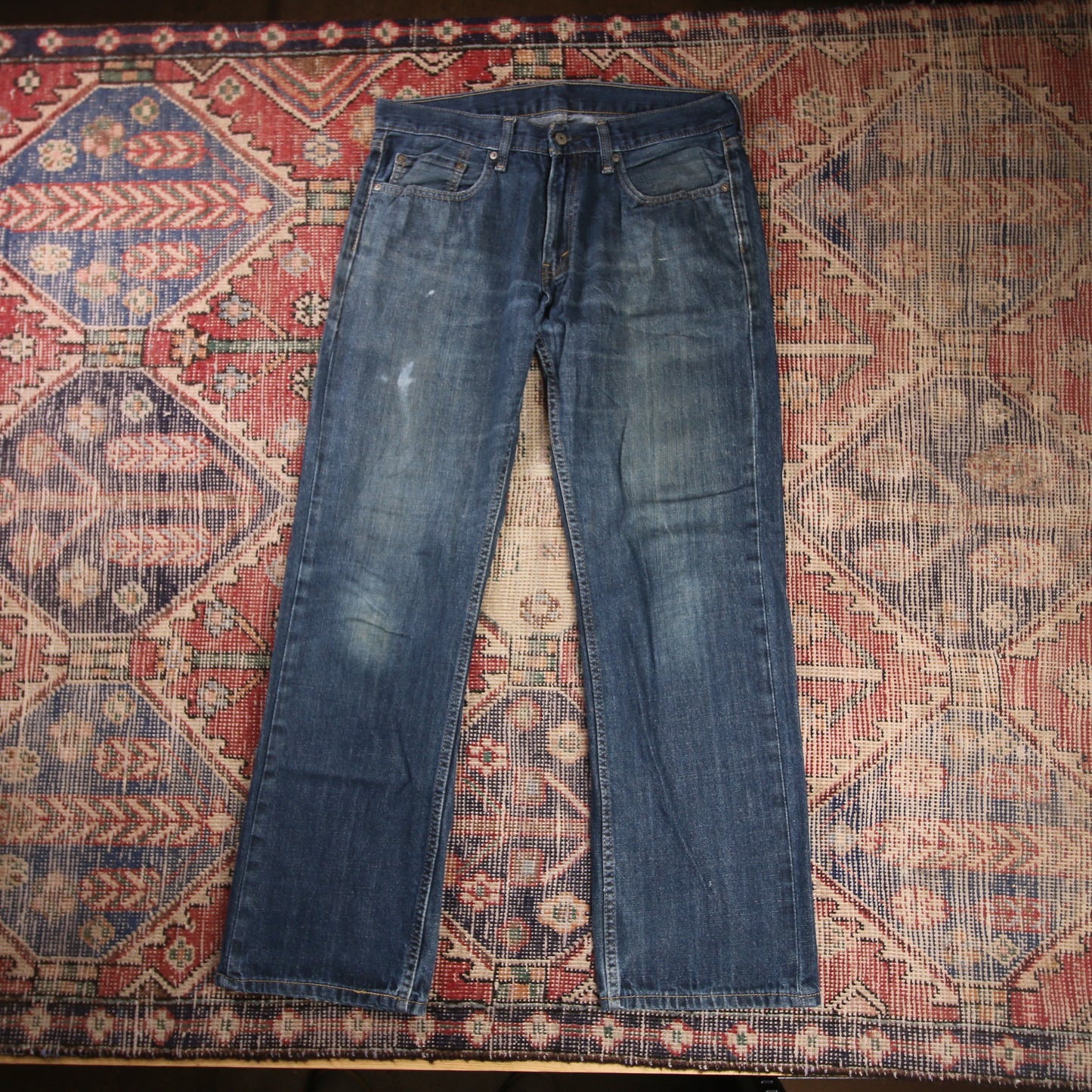 Levi's W34 L32 Straight Leg Blue Denim Jeans