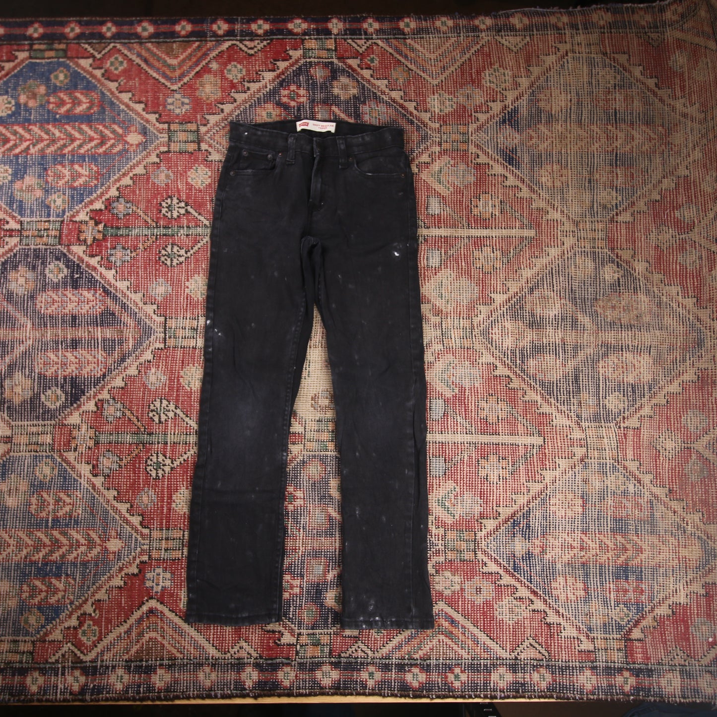 Levi's 502 W26 L26 Tapered Leg Regular Fit Black Denim Jeans