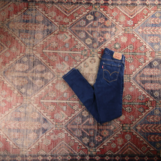 Levi's 711 Red Tab W26 L29 Skinny Blue Denim Jeans