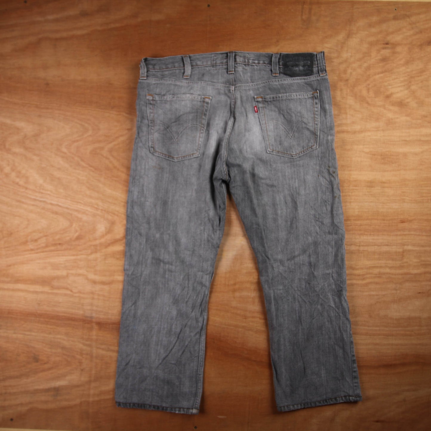 Levi's 505 Red Tab W38 L26 Straight Leg Regular Fit Grey Denim Jeans
