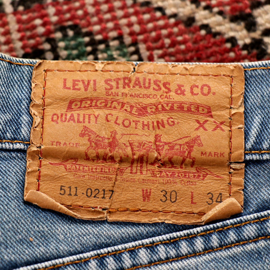 Levi's 511 Red Tab W28 L30 Slim Fit Blue Denim Jeans