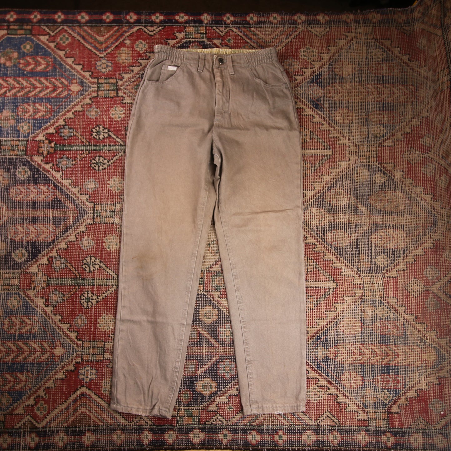 Lee W28 L28 Tapered Leg Relaxed Fit Beige Denim Jeans
