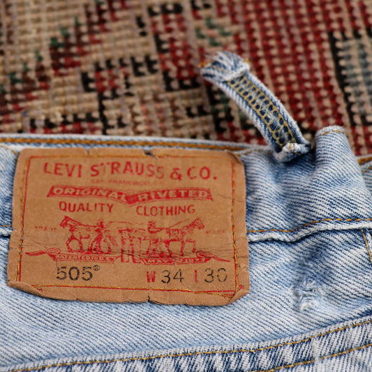 Levi's 505 W32 L29 Straight Leg Regular Fit Blue Denim Jeans