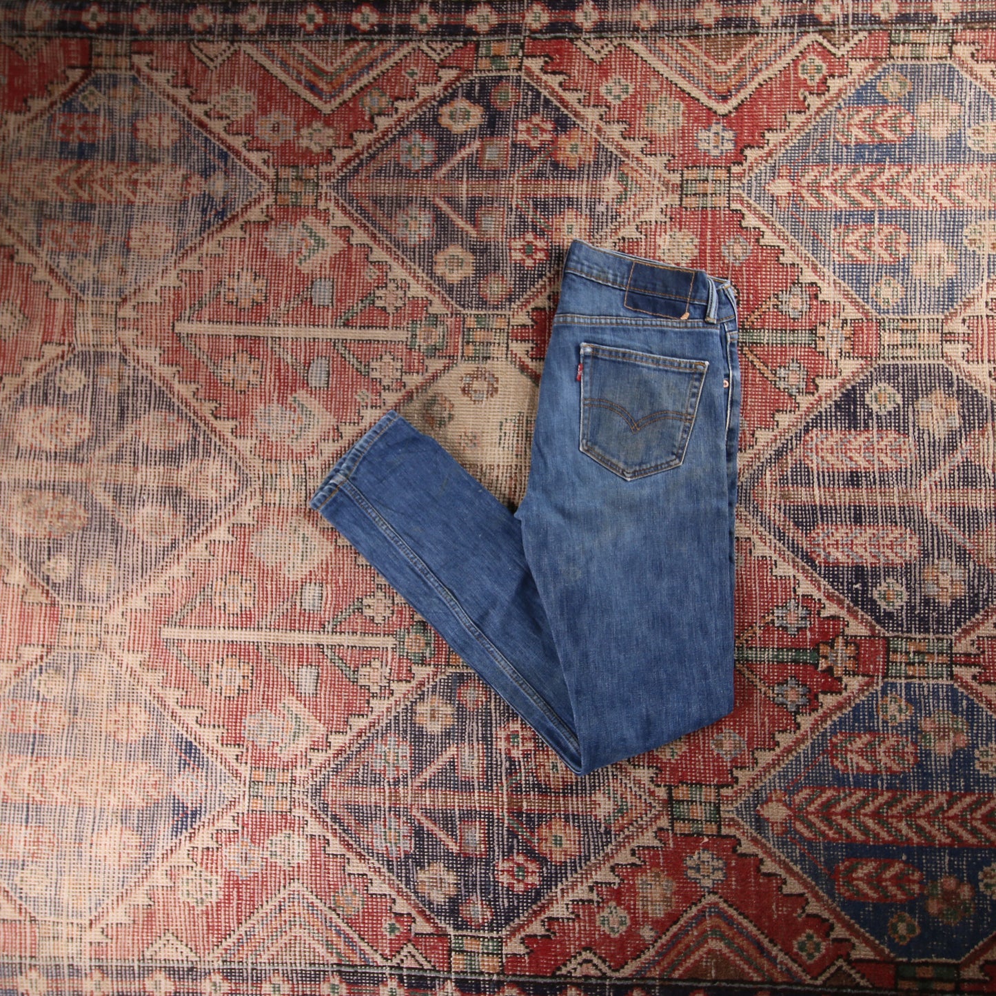 Levi's W32 L32 Skinny Classic Ripped Style Blue Denim Jeans