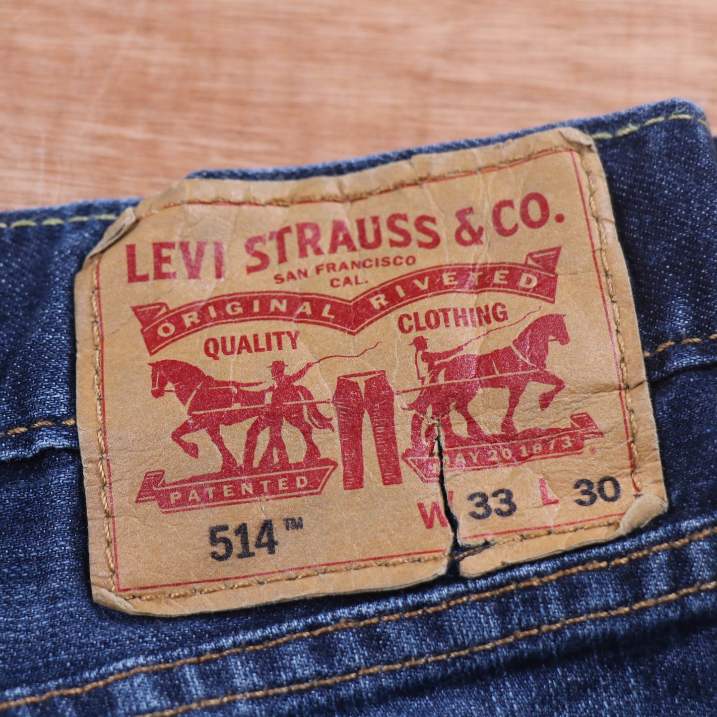 Levi's 514 Red Tab W34 L28 Straight Leg Blue Denim Jeans