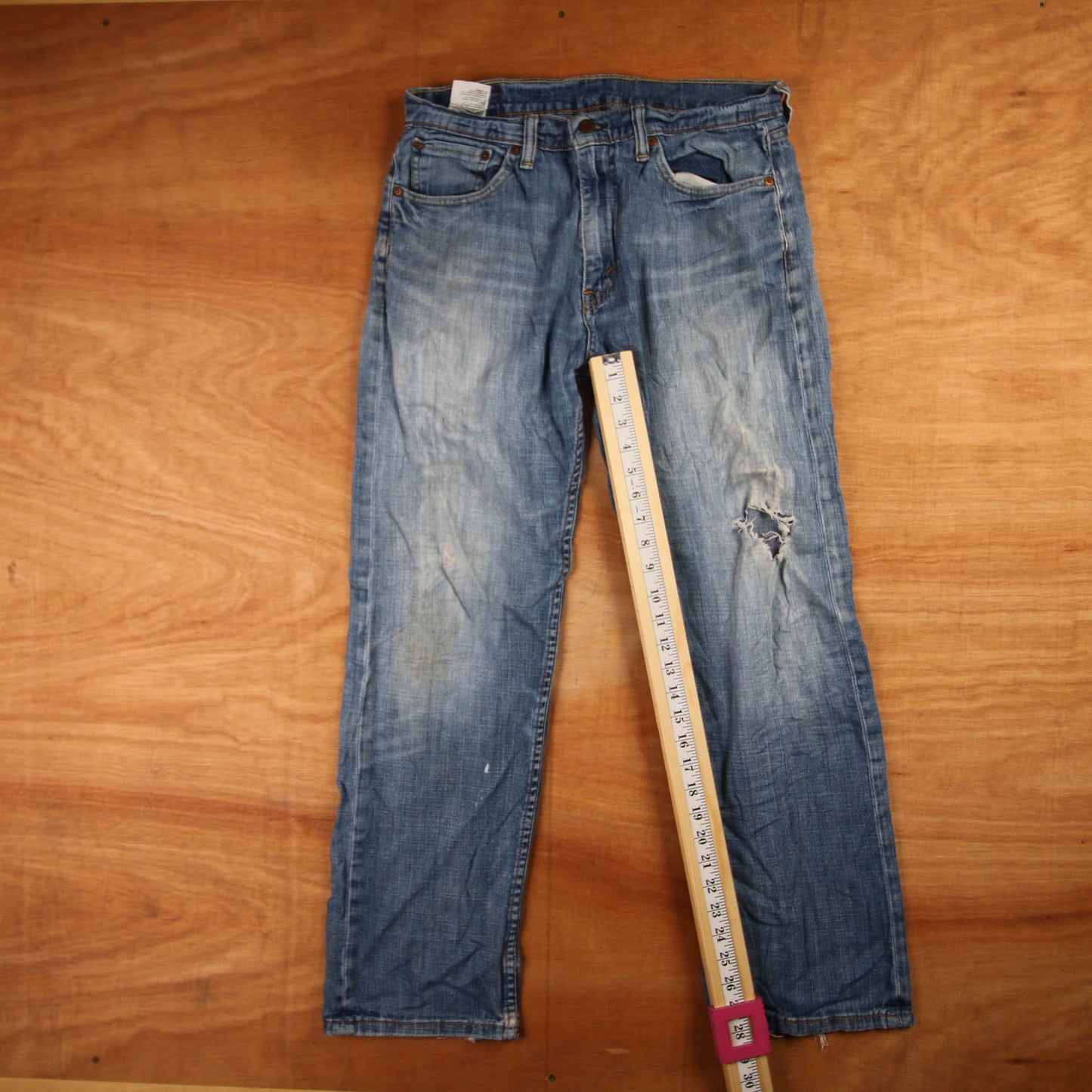 Levi's 505 Red Tab W32 L28 Straight Leg Regular Fit Blue Denim Jeans