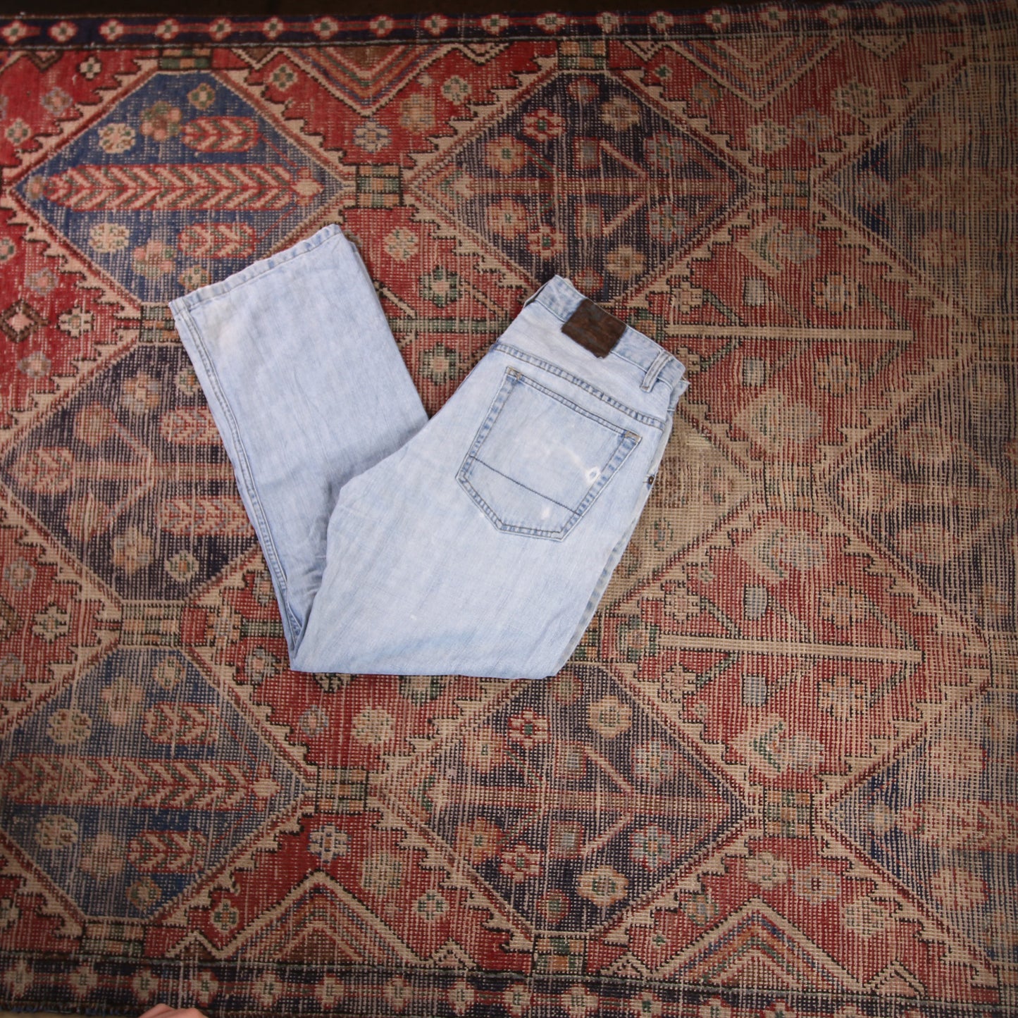 Lee W34 L30 Straight Leg Relaxed Fit Blue Denim Jeans