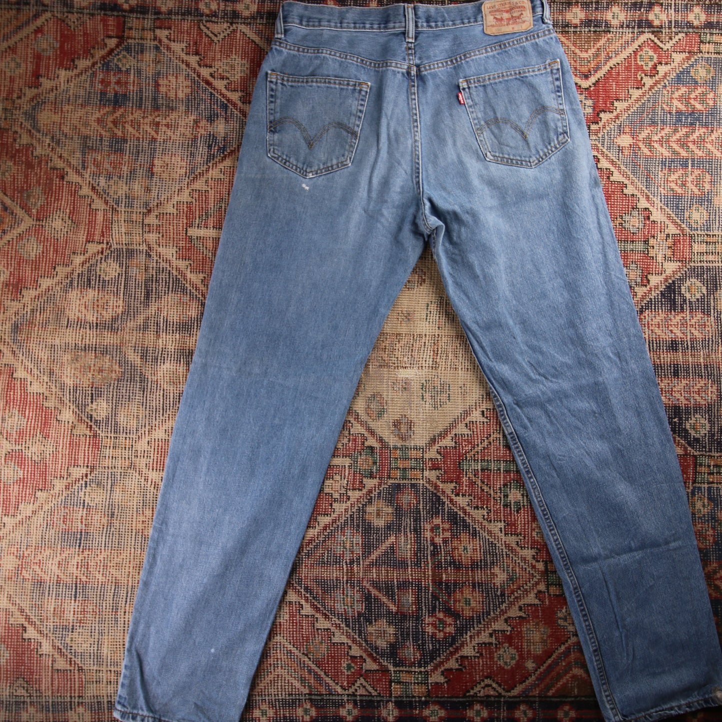 Levi's 550 Red Tab W36 L36 Tapered Leg Relaxed Fit Blue Denim Jeans