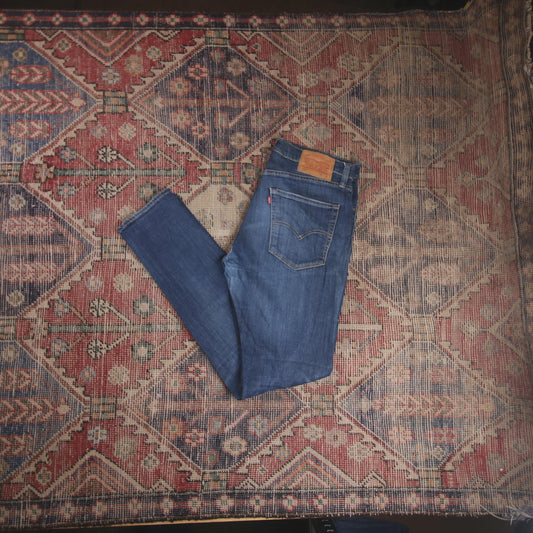 Levi's 512 W34 L32 Tapered Leg Slim Fit Blue Denim Jeans