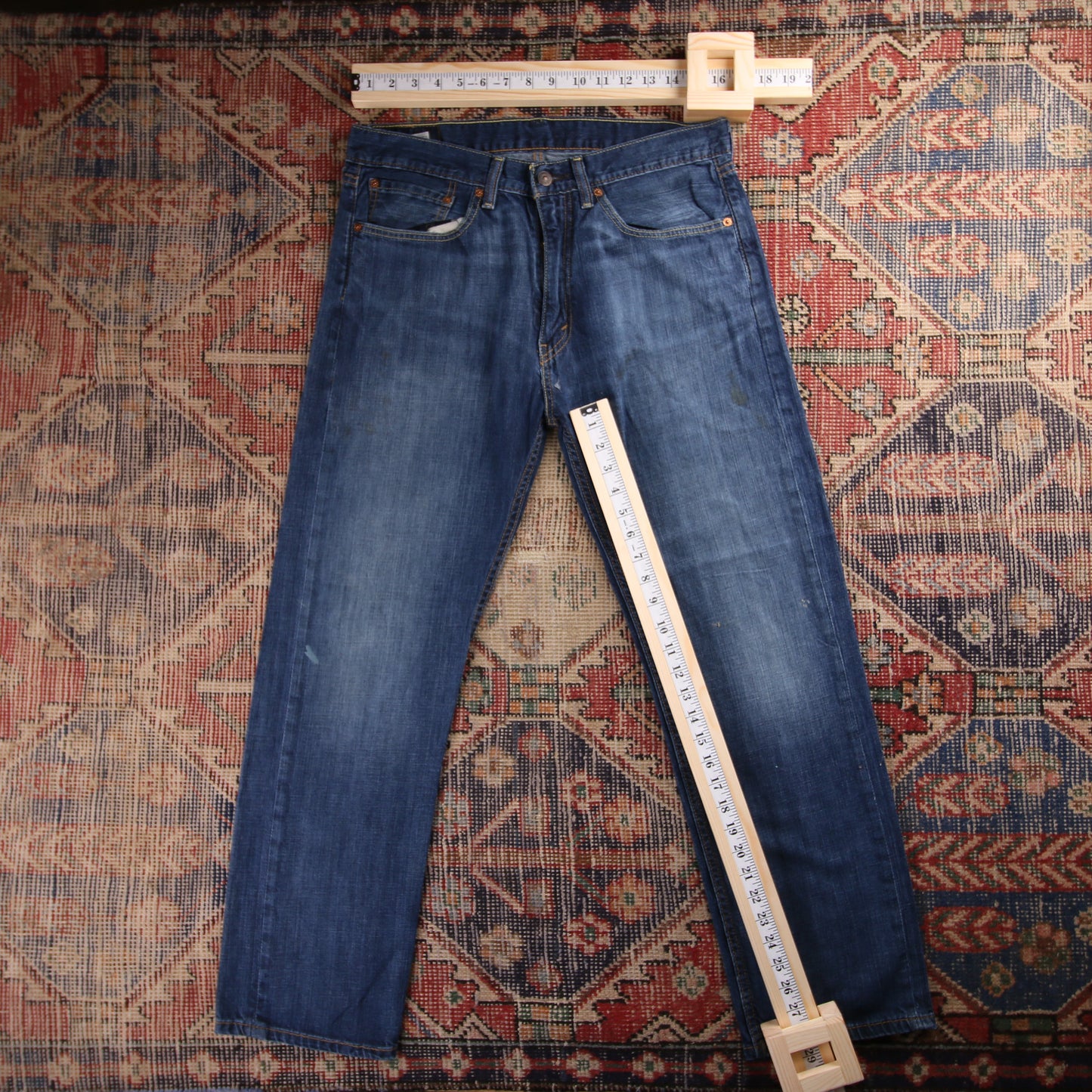 Levi's 505 Red Tab W32 L29 Straight Leg Regular Fit Blue Denim Jeans
