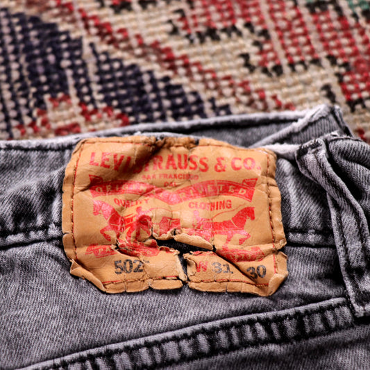 Levi's 502 W30 L28 Tapered Leg Regular Fit Grey Denim Jeans