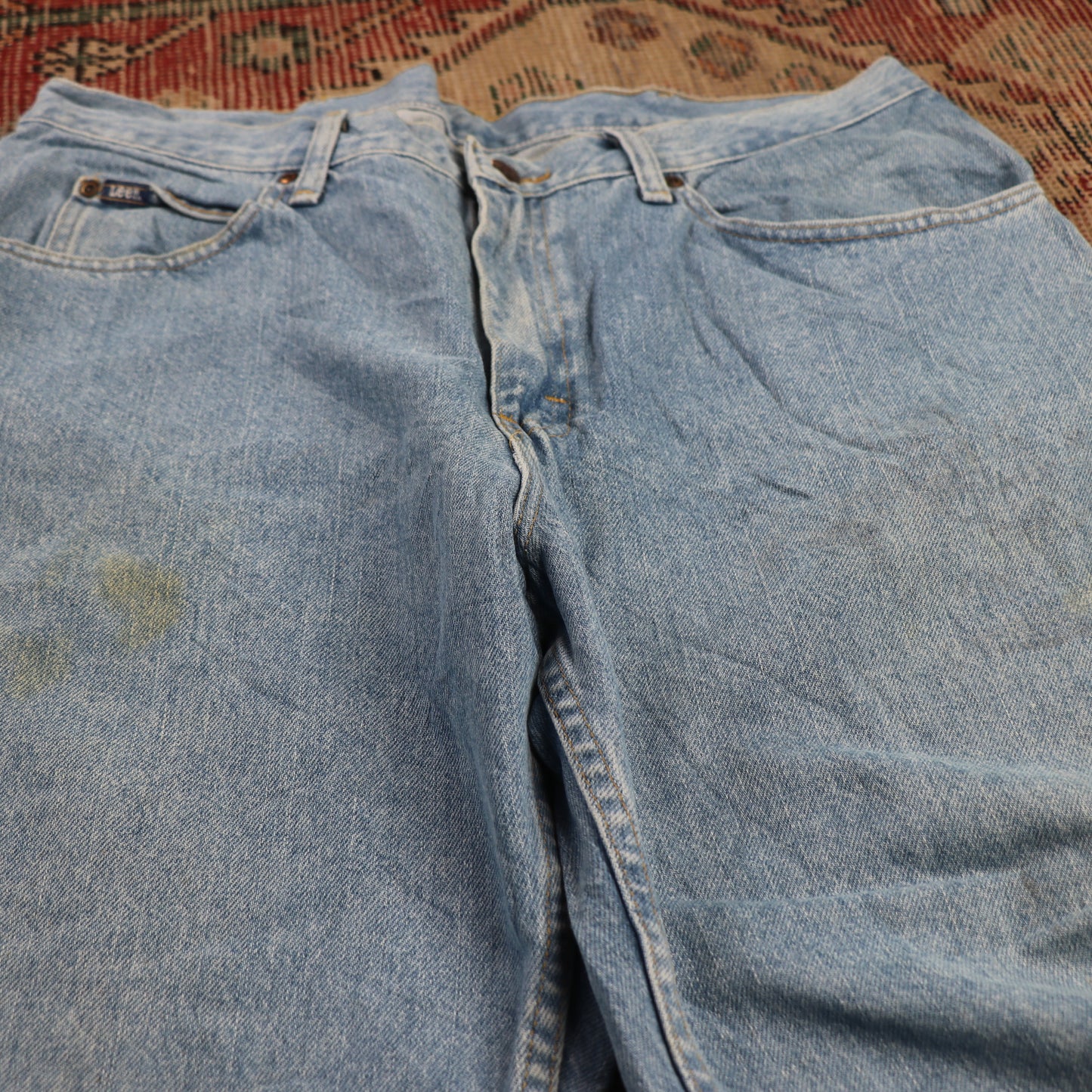 Lee W36 L30 Straight Leg Relaxed Fit Blue Denim Jeans