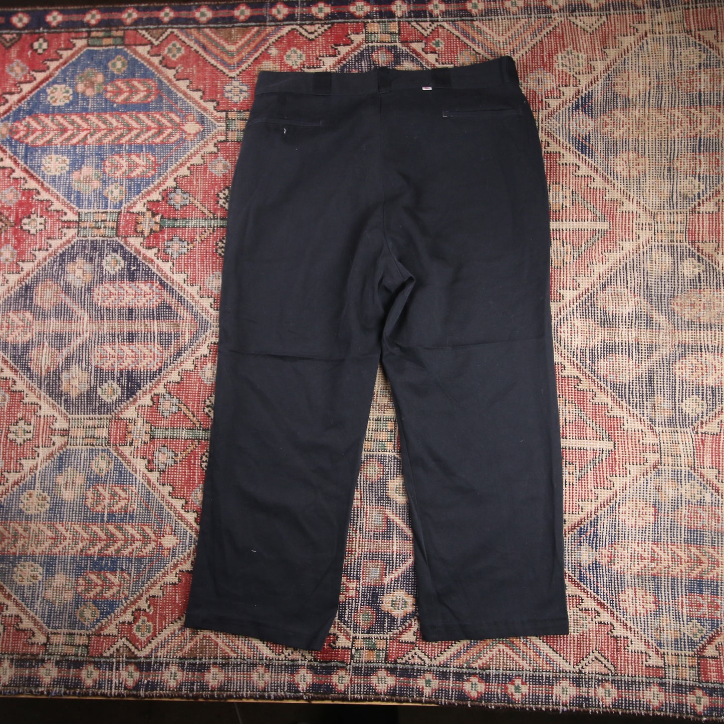 Dickies W38 L25 Straight Leg Black Cotton Blend Trousers