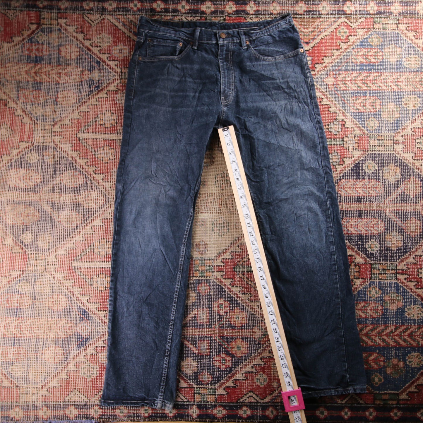 Levi's 505 Red Tab W34 L31 Straight Leg Regular Fit Blue Denim Jeans
