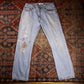 Levi's W34 L30 Straight Leg Relaxed Fit Classic Ripped Style Blue Denim Jeans