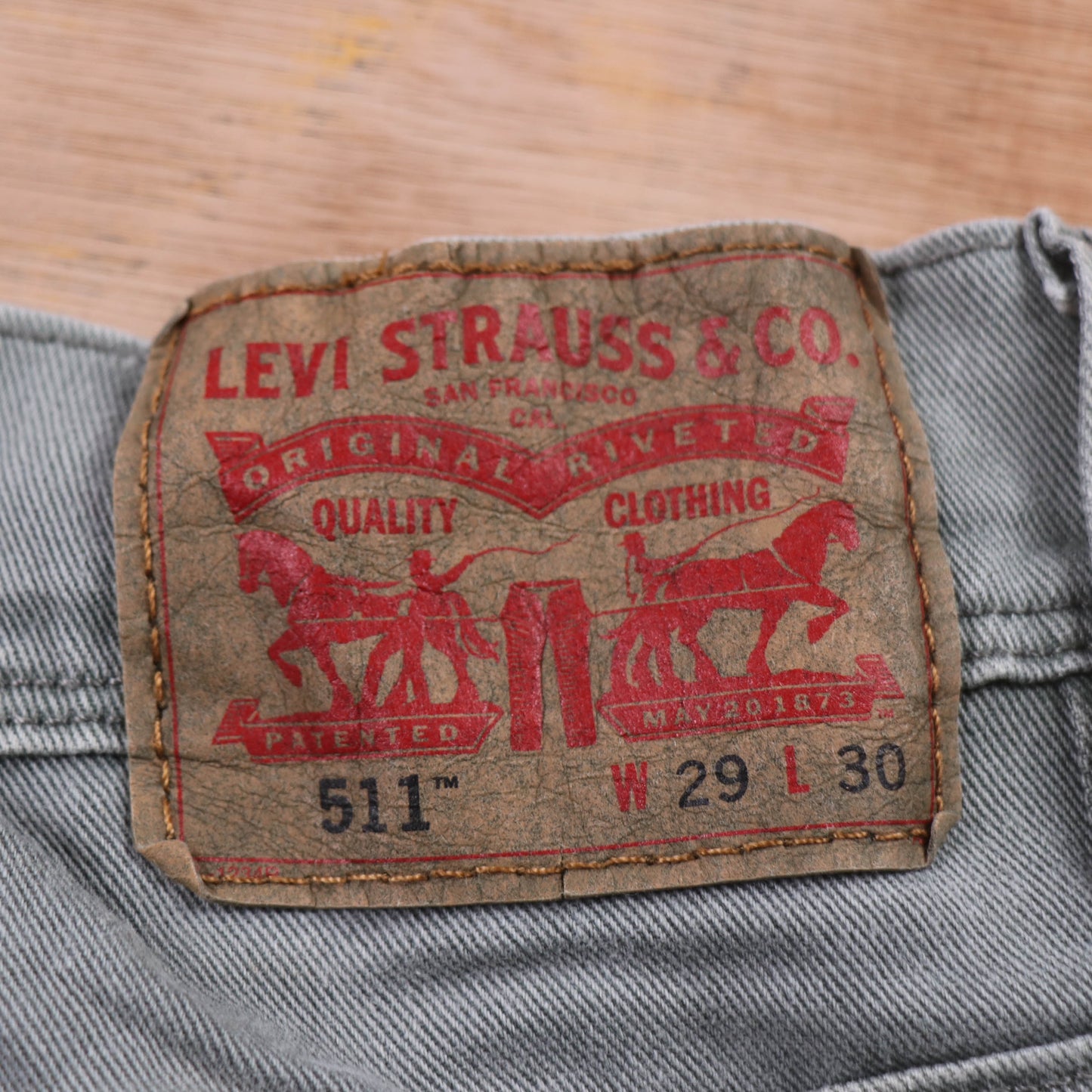 Levi's 511 Red Tab W30 L30 Slim Fit Grey Denim Jeans