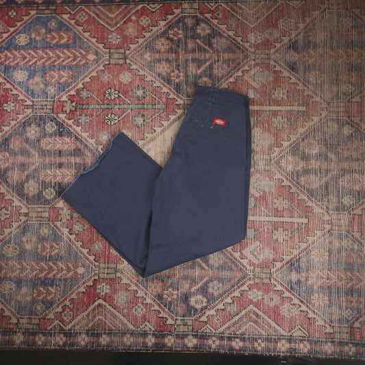 Dickies W26 L27 Straight Leg Blue Cotton Blend Trousers