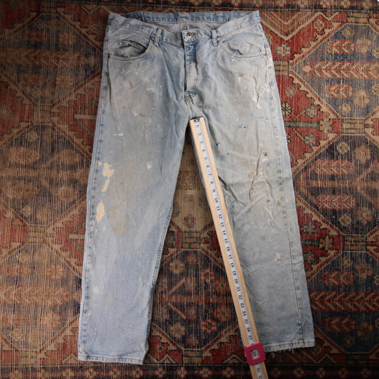 Wrangler W38 L29 Straight Leg Blue Denim Jeans